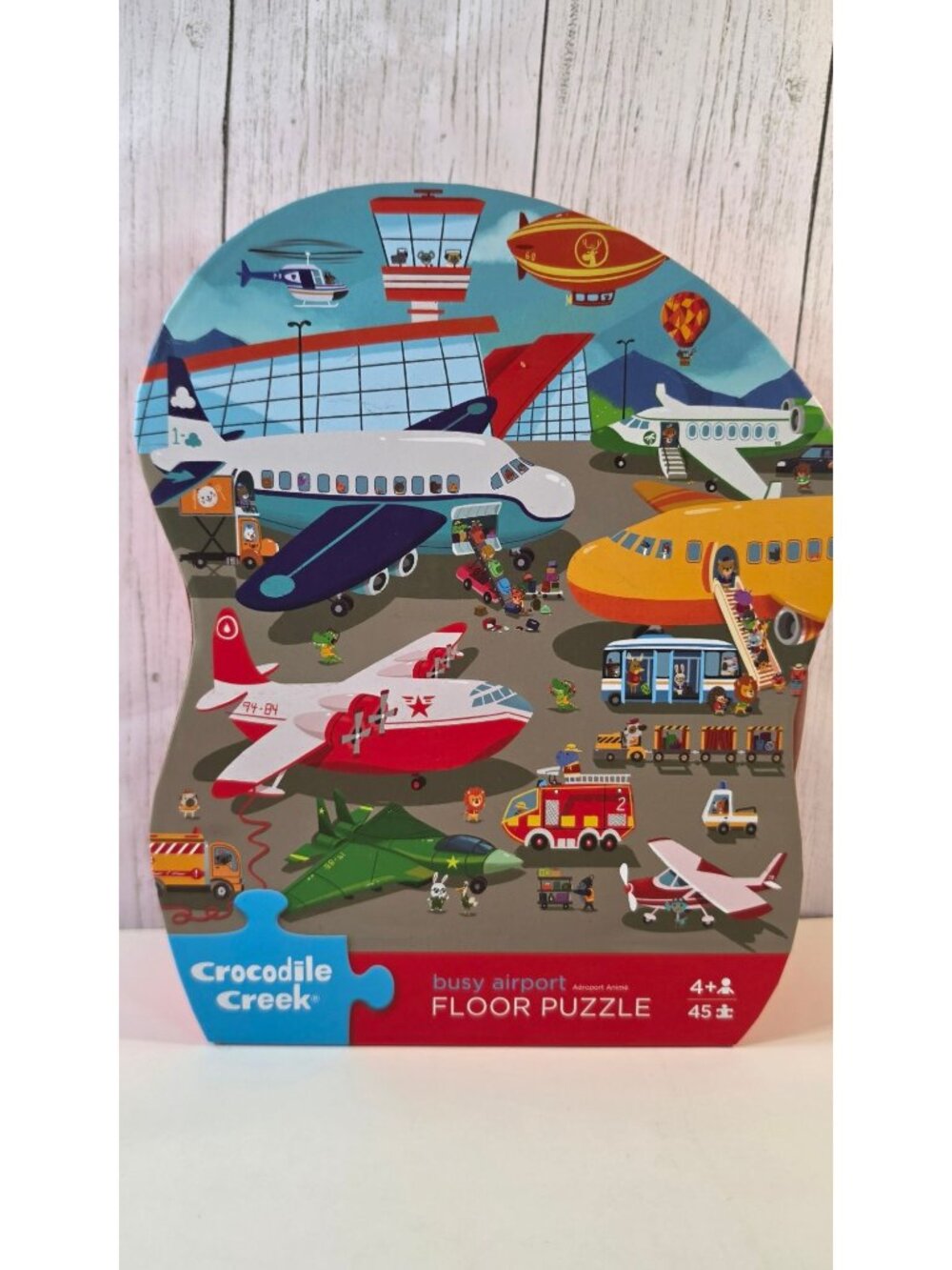 CROCODILE CREEK BUSY AIRPORT FLOOR PUZZLE 45 PC AIRPLANES JIGSAW KIDS TOY AGES 4